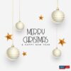 christmas greeting design with realistic decoration elements