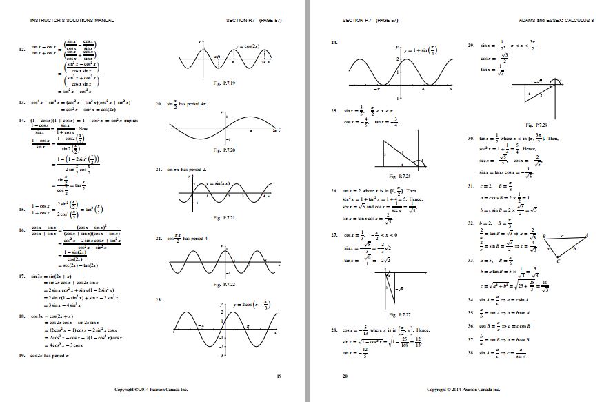 کتاب حل المسائل ریاضی آدامز ویراست 8 